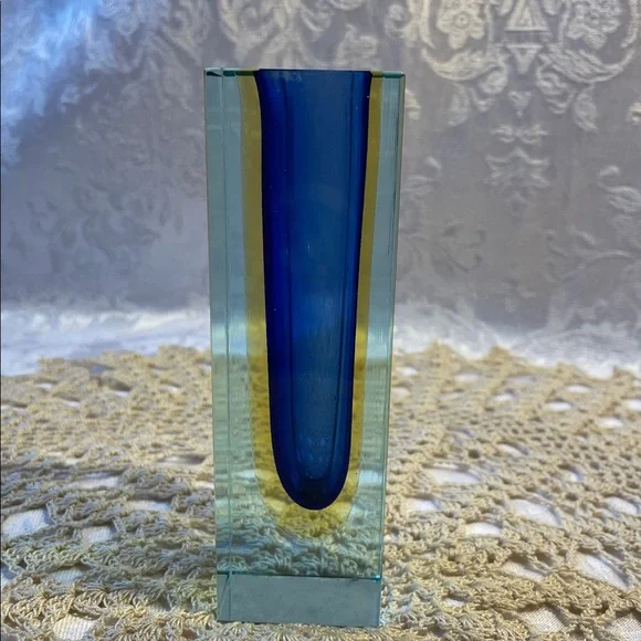 Vintage 1930’s Murano glass vase Blue & Gold Glass. - Picture 2 of 6